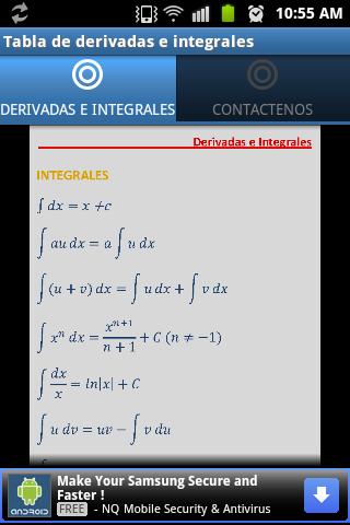 【免費書籍App】Tabla Derivadas e Integrales-APP點子