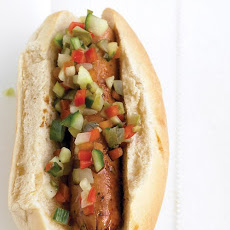 Chicken-Sausage Rolls with Crunchy Relish