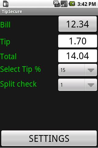 TipSecure Tip Calculator