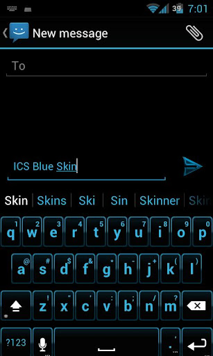 ICS Blue Keyboard Skins