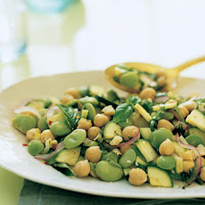 Lemony Zucchini, Chickpea, and Lima Bean Salad