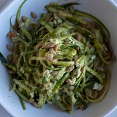 Shauna James Ahern's Zucchini Noodles with Spinach Pesto, Feta, and Sunflower Seeds