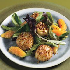 Coriander Scallops with Orange-Ginger Dressing