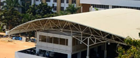 Overhanging Arch Over Canteen