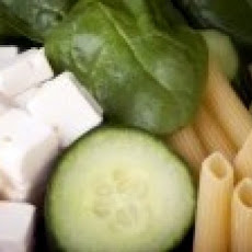 Penne With Cucumbers, Tomatoes and Feta Cheese Salad