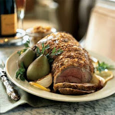 Leg of Lamb with Roasted Pear and Pine Nut Relish