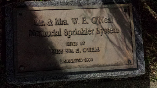 Mr and Mrs W. B. O'Neal Memorial Sprinkler System