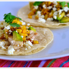 Grilled Chicken Tacos with Corn & Tomatillo Sauce