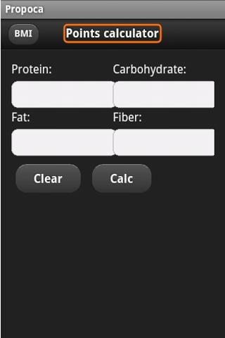 Propoca Diet calculator