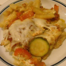 Grilled Chicken & Veggie Three Cheese Pasta Bake