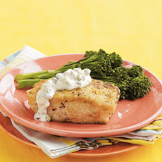 Pan-Fried Halibut with Cornichon Sauce