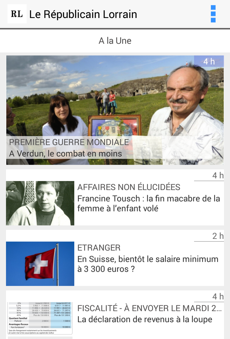 Android application Le Républicain Lorrain screenshort