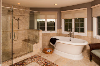 Free standing tub & custom shower