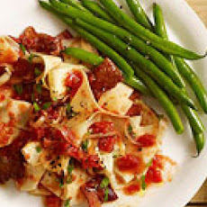 Bacony Egg noodles with Green Beans