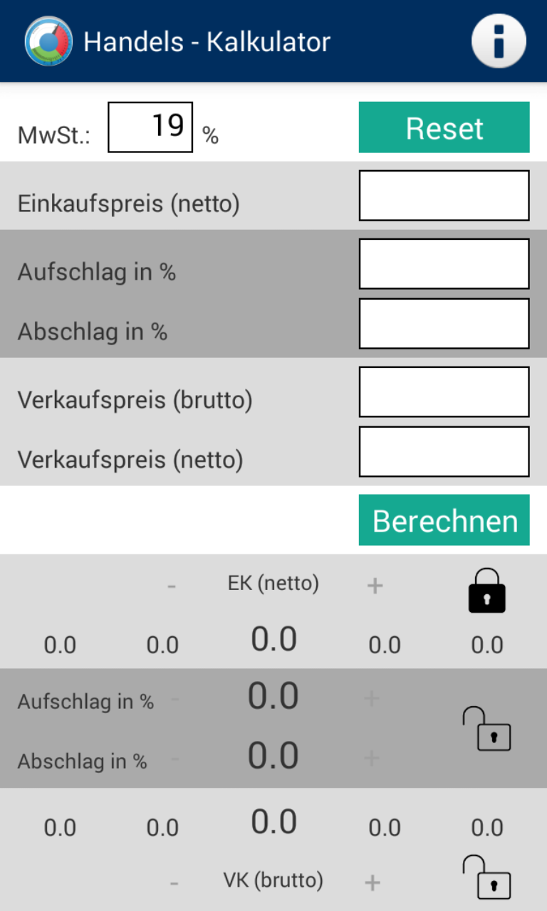 Android application Handels - Kalkulator screenshort