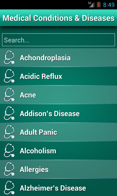 Android application Diseases Dictionary Medical screenshort