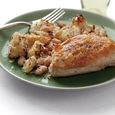 Roast Chicken with Cauliflower and White Beans