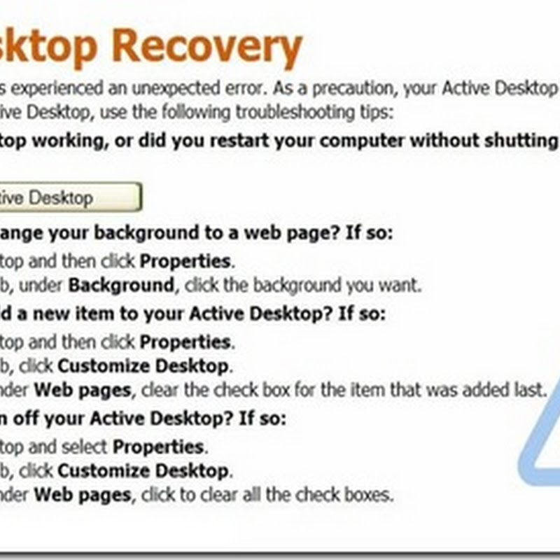 Safe how to fix active desktop recovery windows xp uphil n raghiel