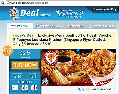 Deal.Com.Sg Popeye Chicken Offer TODAY ONLY