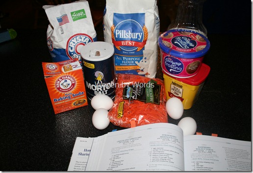 Chocolate Carrot Cake ingredients