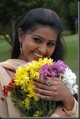 sneha with flowers