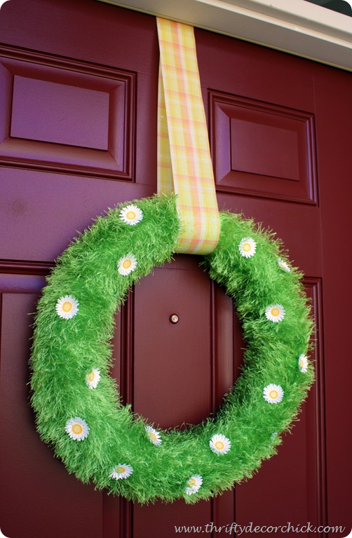 green grass DIY Easter wreath