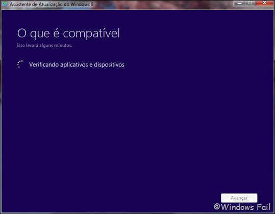 Assistente de atualização do Windows 8