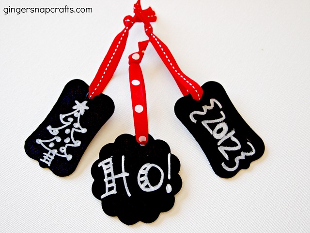 chalkboard tag ornaments
