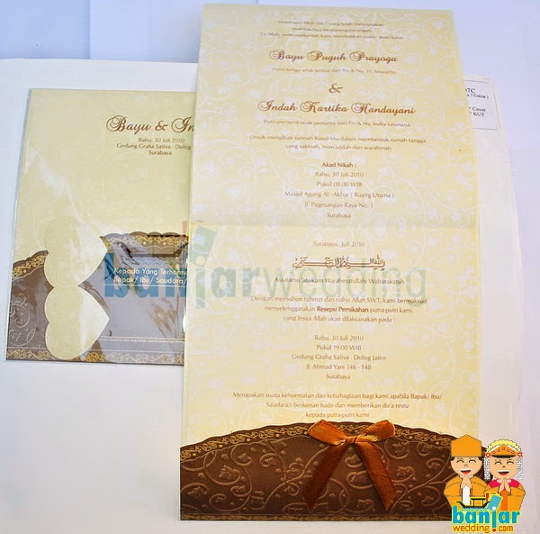 Undangan Pernikahan Ekslusif Batik Indonesia Coklat EBI 
