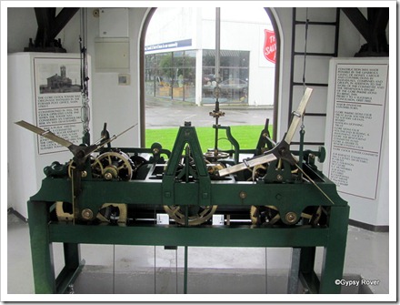 Gore's 1906 Town Clock which was in storage from 1945 until 1988 when it was mounted in the new tower.