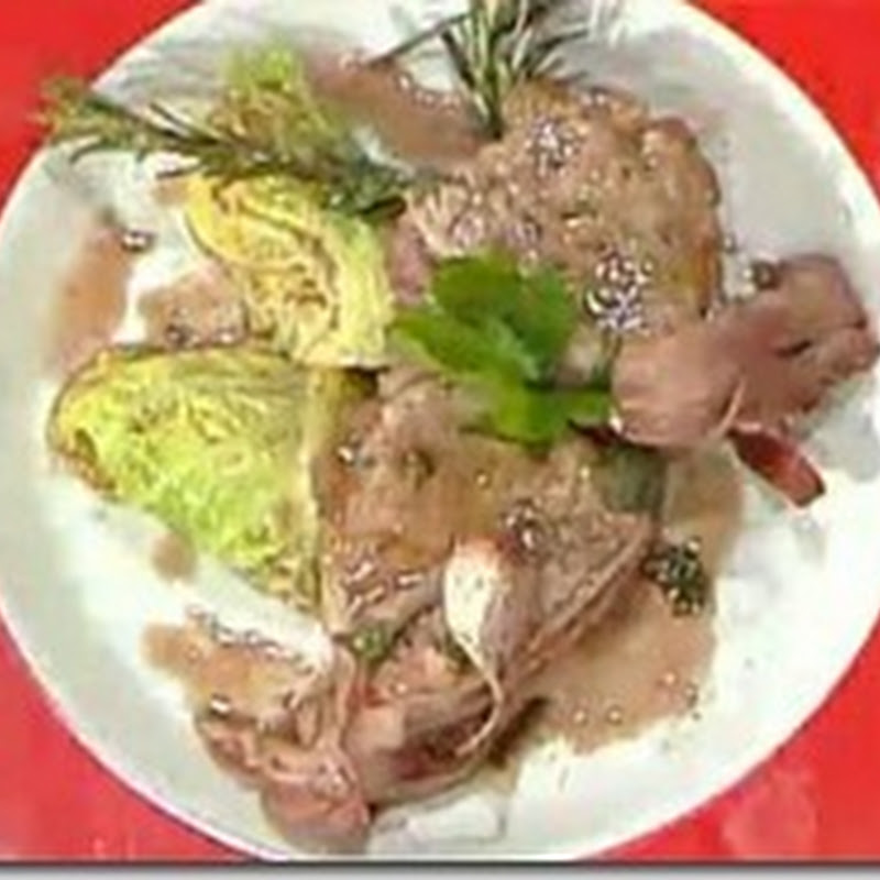 Arista di maiale con pancetta e verza ripiena