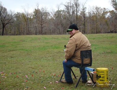 Jacob manning the skeet trap