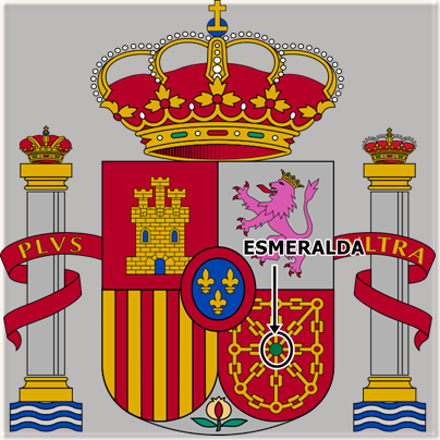 Escudo de España con la esmeralda de Miramamolín