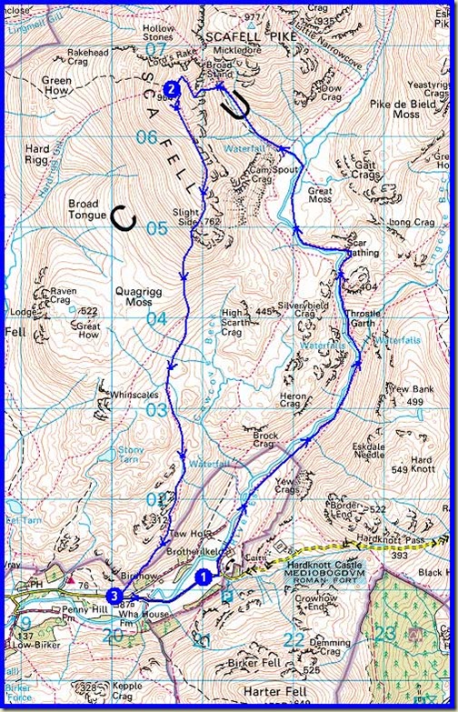Our route - approx 17km with around 900 to 1000 metres ascent, in a little over 6 hours