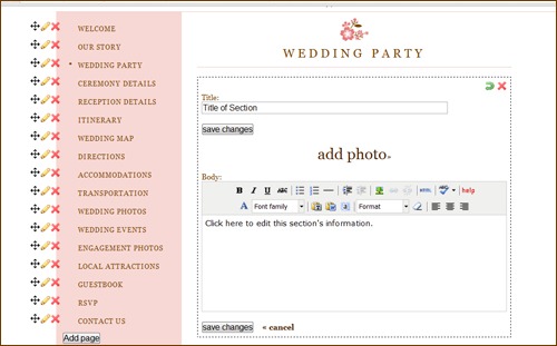project wedding editing For example you could add photos HTML links 