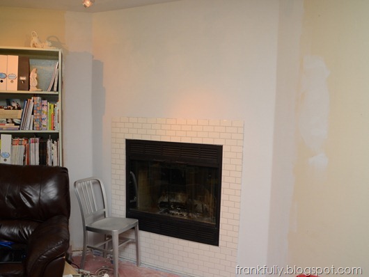 fireplace wall primed