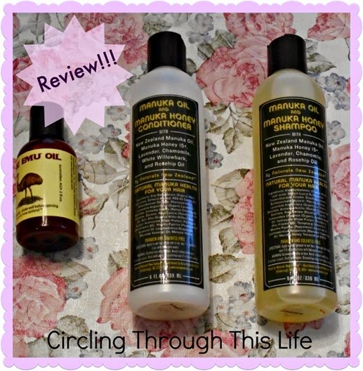 Read Tess's Review of Koru Naturals Emu Oil and Manuka Oil Shampoo and Conditioner.  Leaves skin and hair feeling silky soft! ~ Circling Through This Life.
