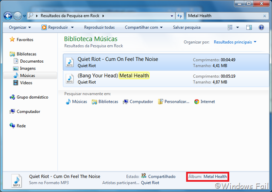 Windows Explorer acha mais facilmente músicas contendo tags ID3