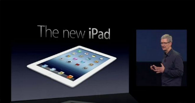 稍早 Apple 透過 Special Event, March 7 正式發表第三代 iPad，他們稱呼為 The new iPad。