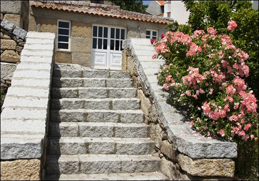 Marialva - Glória Ishizaka -  Largo do Negrilho - rosa ao lado da escadaria