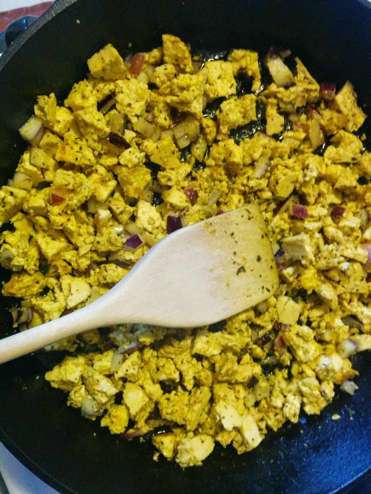 WholeFoodVegan Tofu and Pinto Bean Scramble