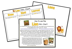 Free Printables Lion KWL Chart