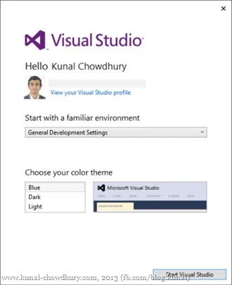 Start with Visual Studio 2013