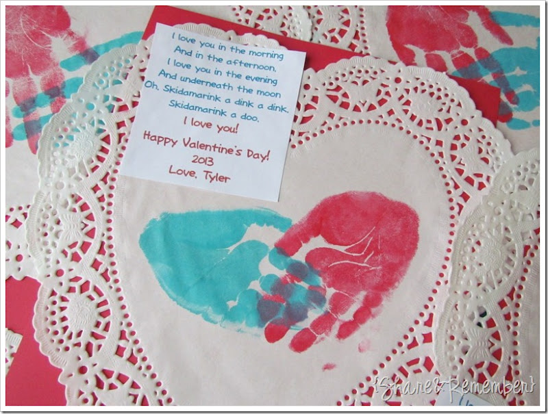 handprint heart valentines