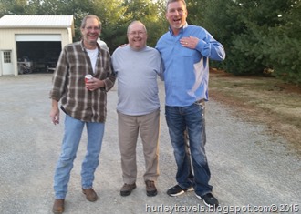 Tim Hurley, Jerry Hurley and Dan Nelson enjoy visiting.