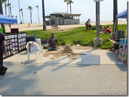 May 31, 2013: Sand art on Ocean Front Walk. They want a donation for taking a picture