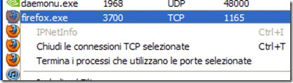 CurrPorts Terminare connessione TCP/UDP