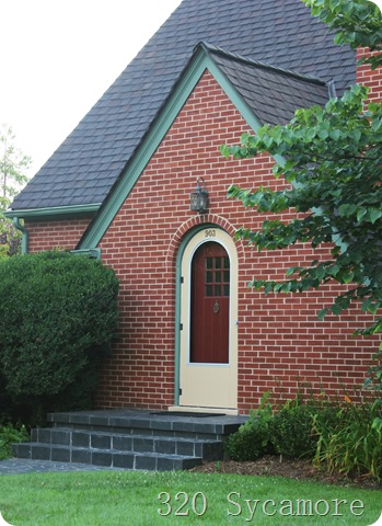 brick   arched door   lantern