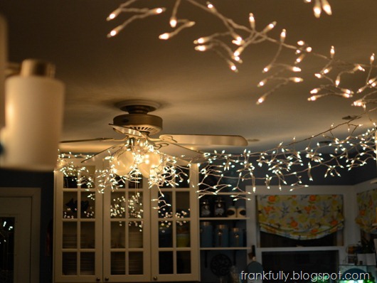 twinkle lights in the kitchen