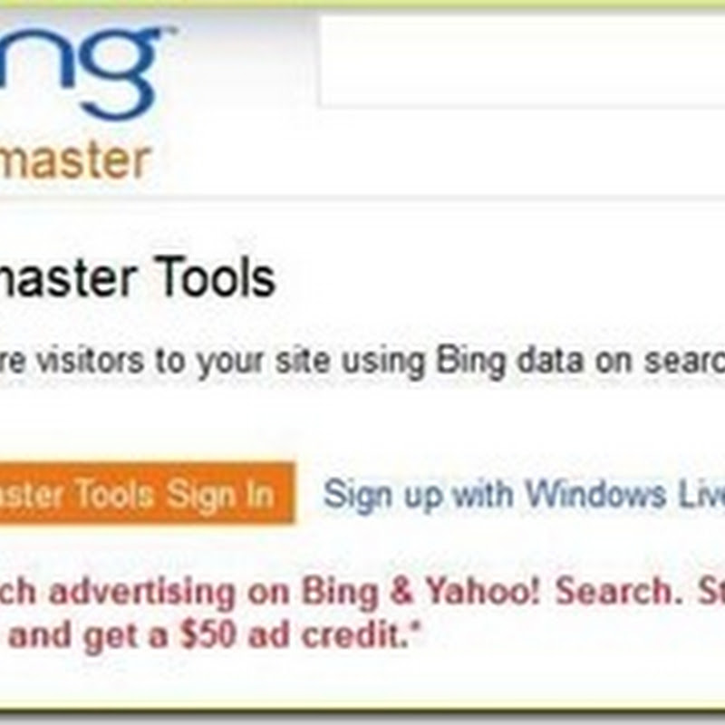 Cara Terbaru Mendaftarkan Blog di Yahoo dan Bing
